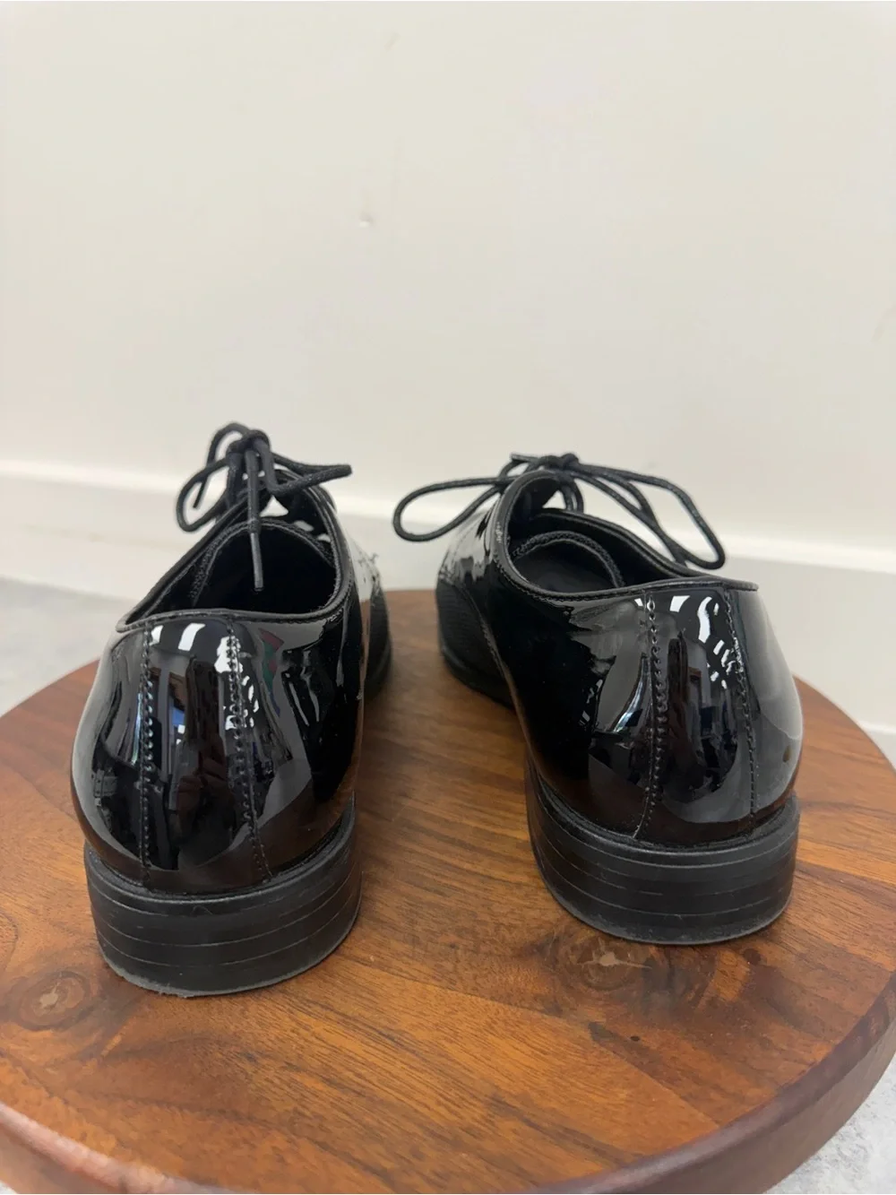 Stacy Adams Black Patent & Knit Lace-Up Dress Oxfords